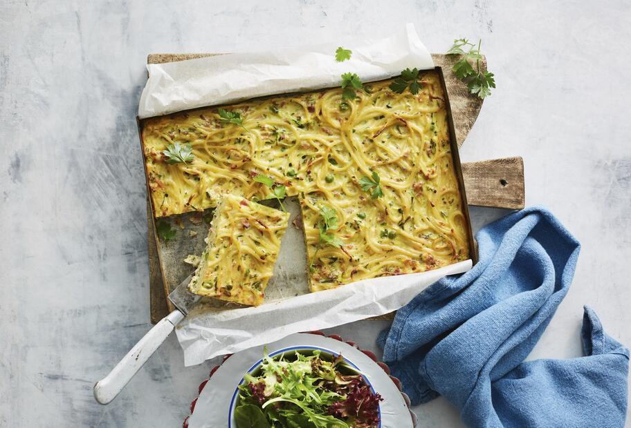 Spaghetti-Carbonara-Auflauf für die ganze Familie für den Thermomix®