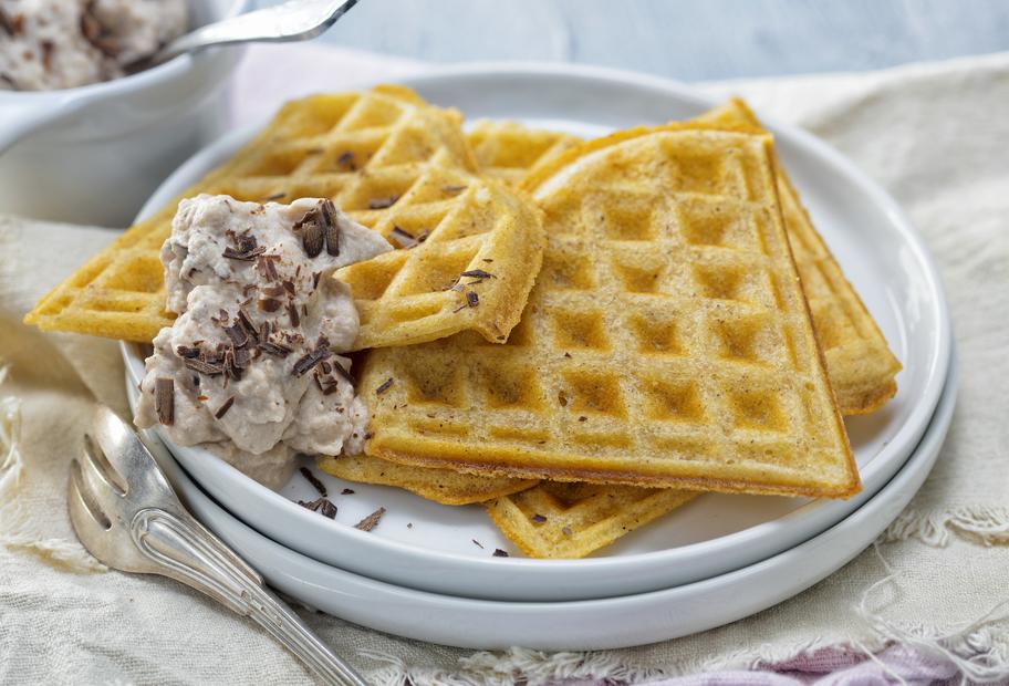 Gewürzwaffeln mit Schokosahne für den Thermomix®