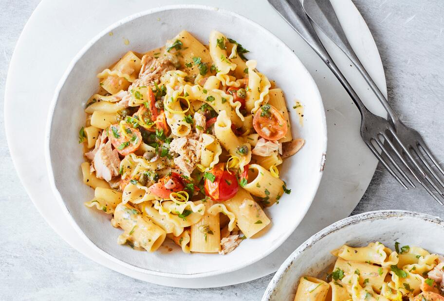 Cremige Zitronen-Thunfisch-Pasta mit Kirschtomaten für den Thermomix®