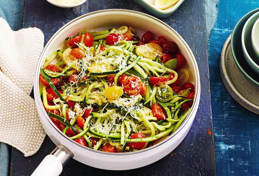 Zucchini-Tomaten-Spaghetti Mit Parmesan Für Den Thermomix®