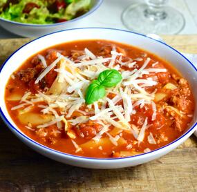 Lasagnesuppe mit Hackfleisch